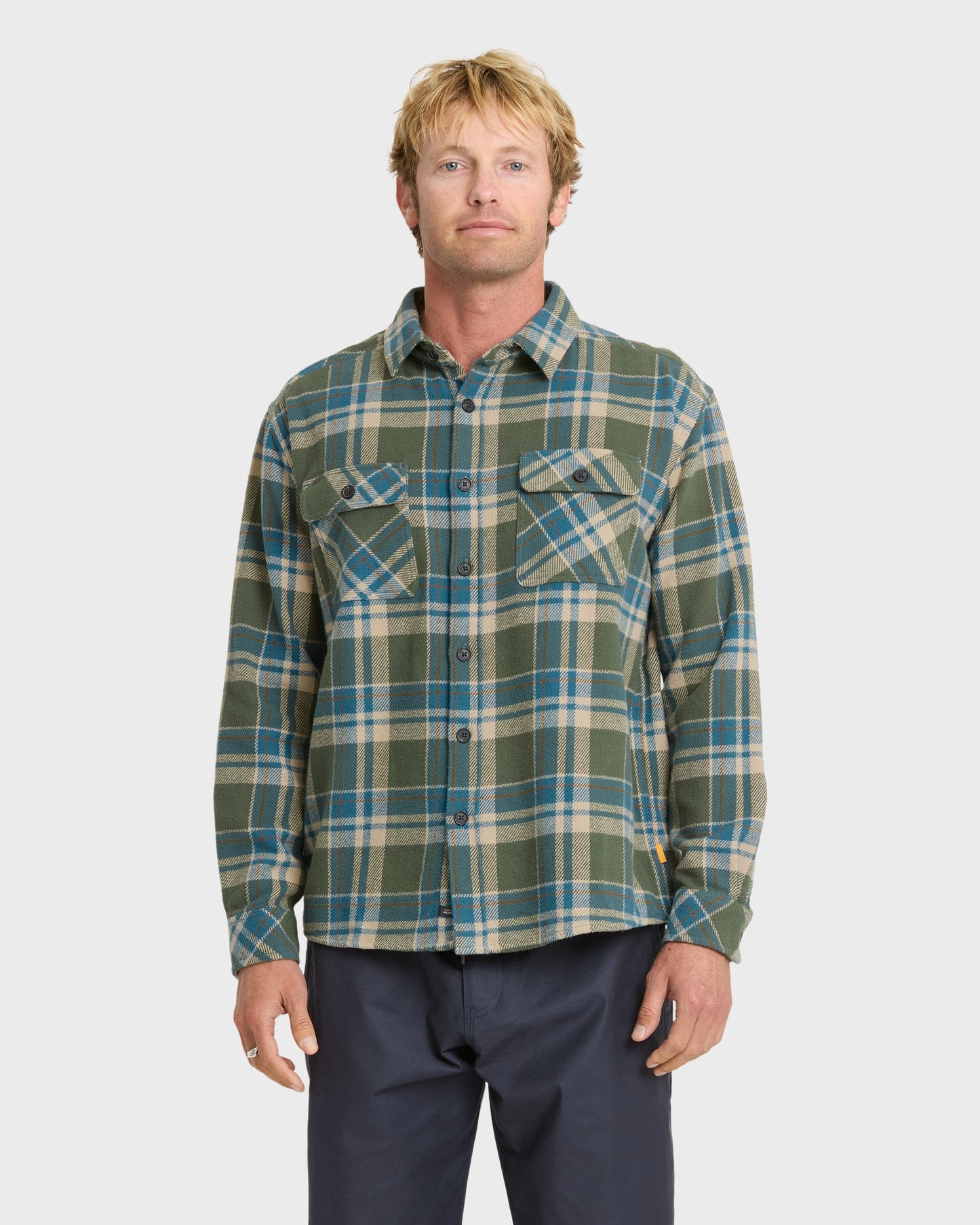 Waterman Dover Long Sleeve Flannel Overshirt - Thyme