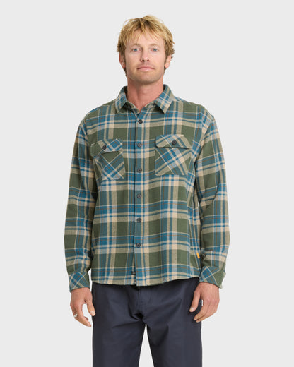 Waterman Dover Long Sleeve Flannel Overshirt - Thyme