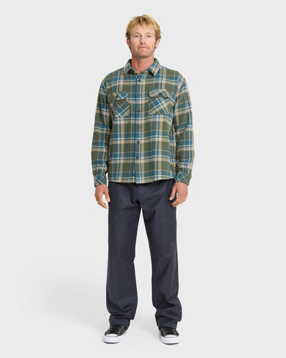 Waterman Dover Long Sleeve Flannel Overshirt - Thyme