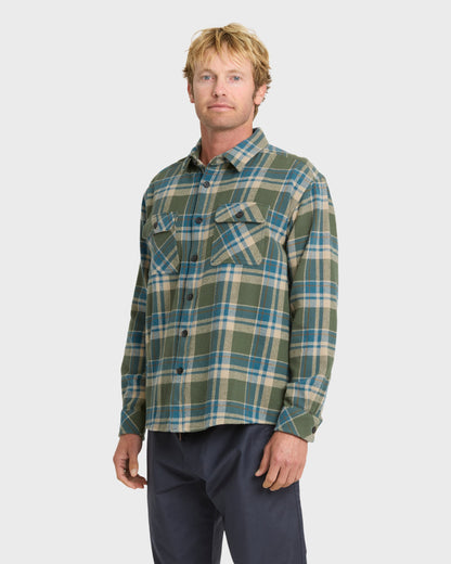 Waterman Dover Long Sleeve Flannel Overshirt - Thyme