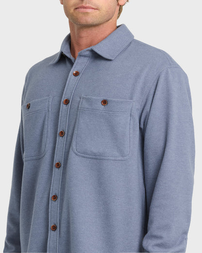 Waterman Harvest Long Sleeve Flannel Shirt - Blue Indigo