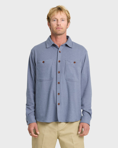 Waterman Harvest Long Sleeve Flannel Shirt - Blue Indigo