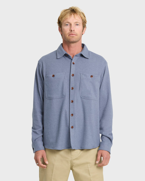 Waterman Harvest Long Sleeve Flannel Shirt - Blue Indigo