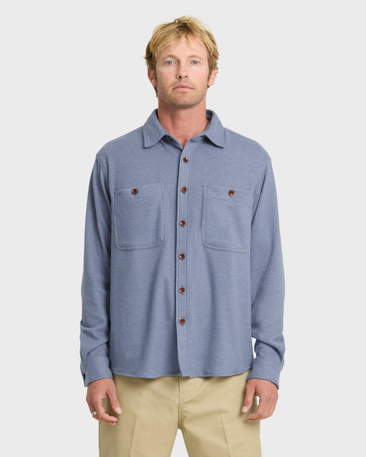 Waterman Harvest Long Sleeve Flannel Shirt - Blue Indigo
