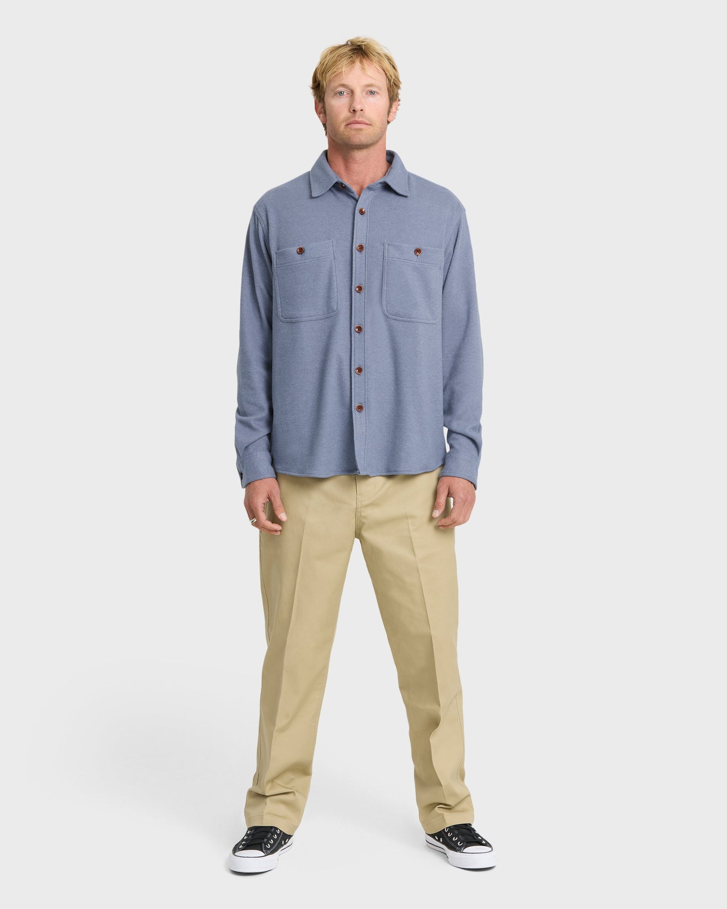 Waterman Harvest Long Sleeve Flannel Shirt - Blue Indigo