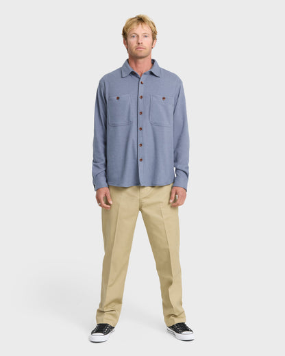 Waterman Harvest Long Sleeve Flannel Shirt - Blue Indigo