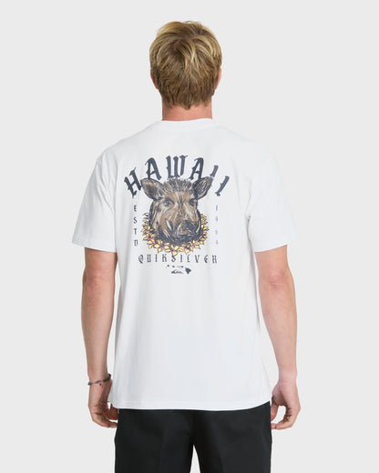 Hawaii Kalua Short Sleeve Cotton T-Shirt - White