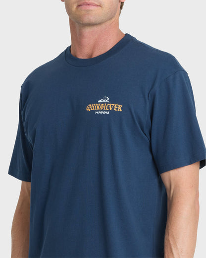 Hawaii Barb Wire Classic Short Sleeve Cotton T-Shirt - Dark Denim
