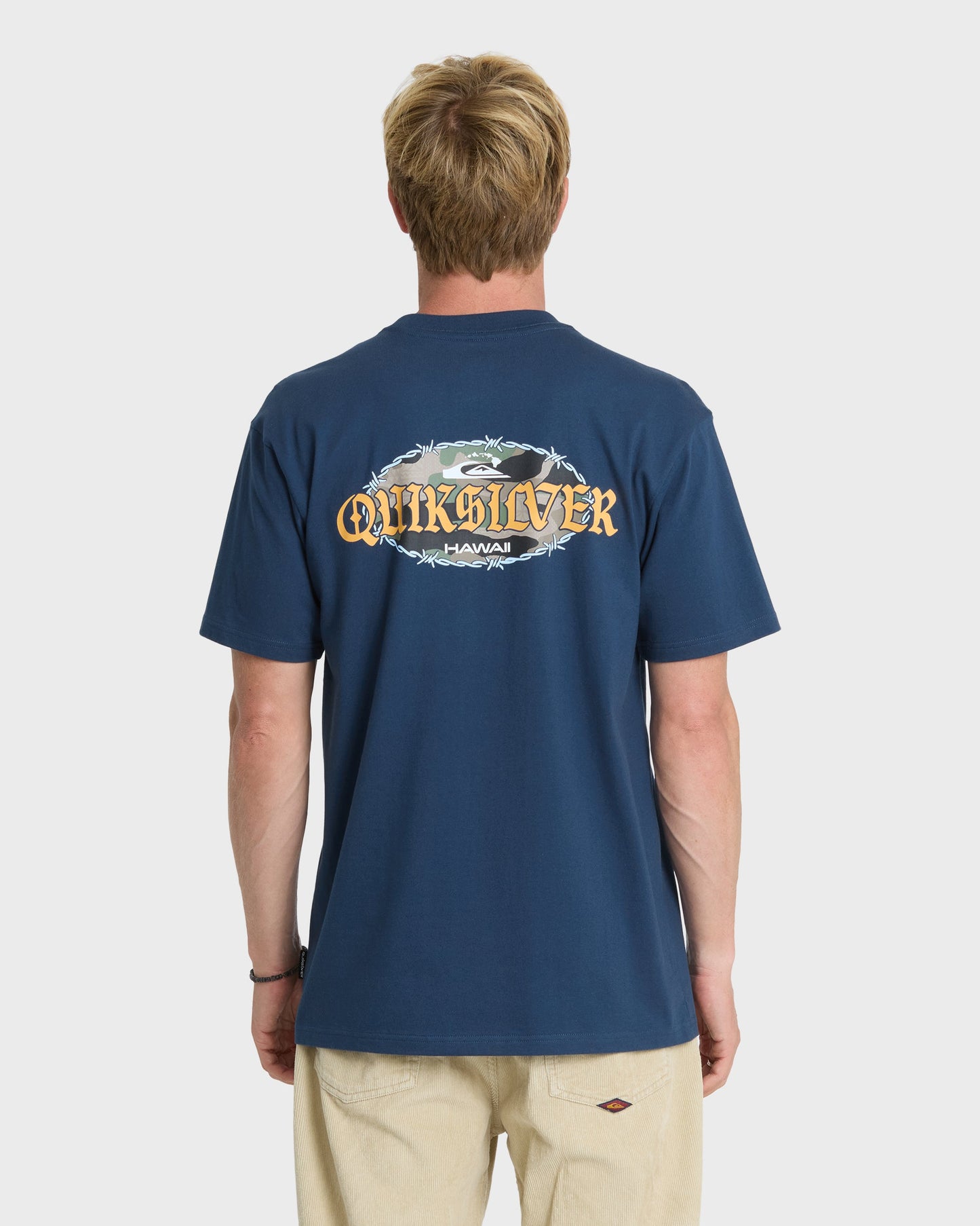 Hawaii Barb Wire Classic Short Sleeve Cotton T-Shirt - Dark Denim