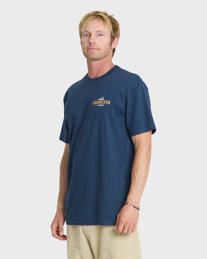 Hawaii Barb Wire Classic Short Sleeve Cotton T-Shirt - Dark Denim