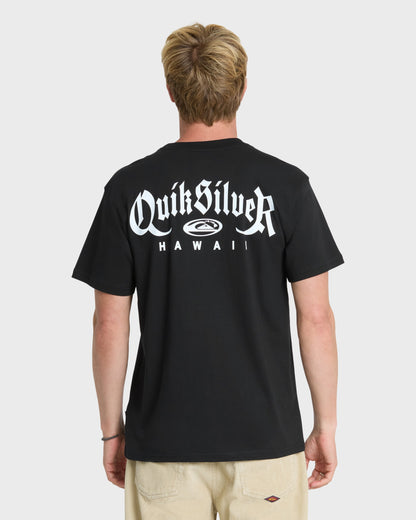 Hawaii Old English Classic Short Sleeve Knit T-Shirt - Black