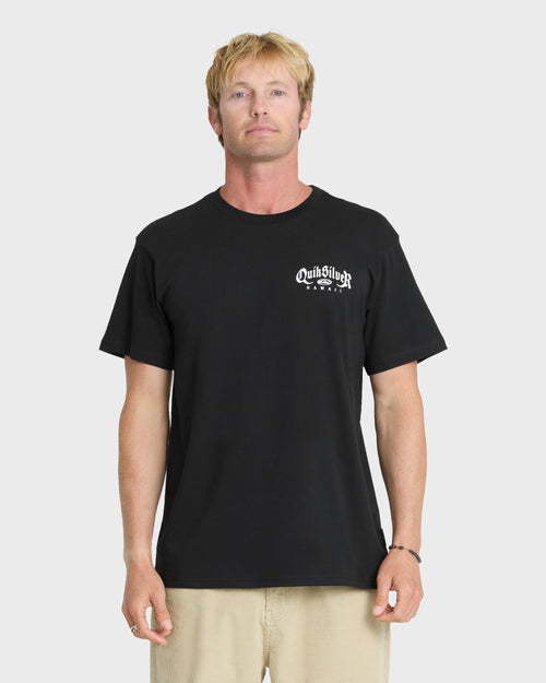 Hawaii Old English Classic Short Sleeve Knit T-Shirt - Black