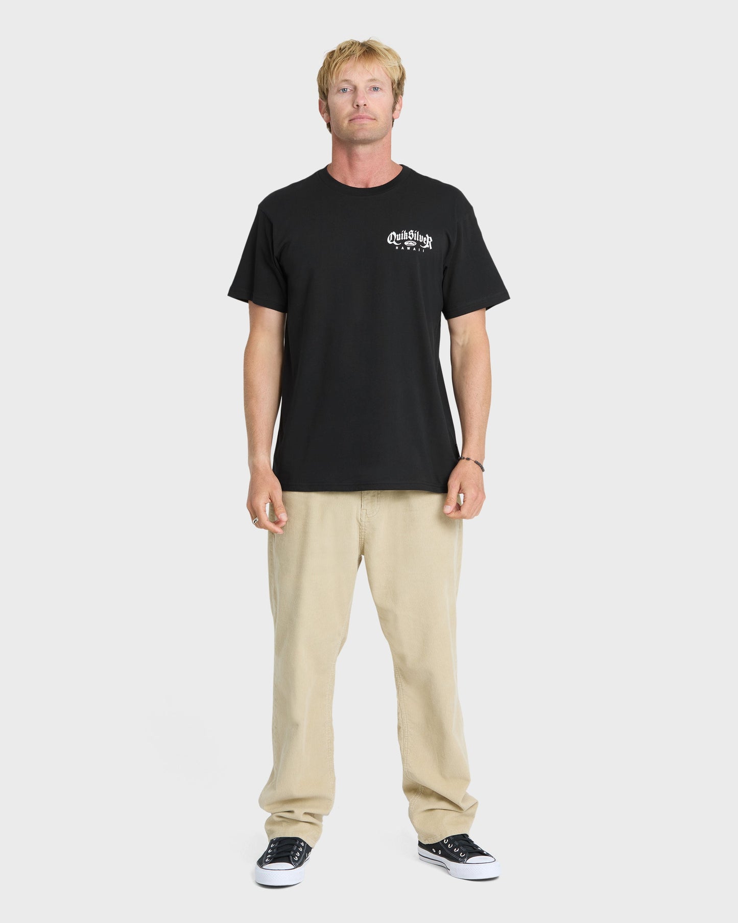 Hawaii Old English Classic Short Sleeve Knit T-Shirt - Black