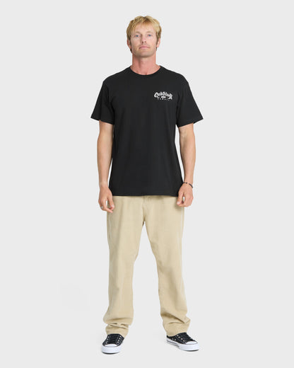 Hawaii Old English Classic Short Sleeve Knit T-Shirt - Black