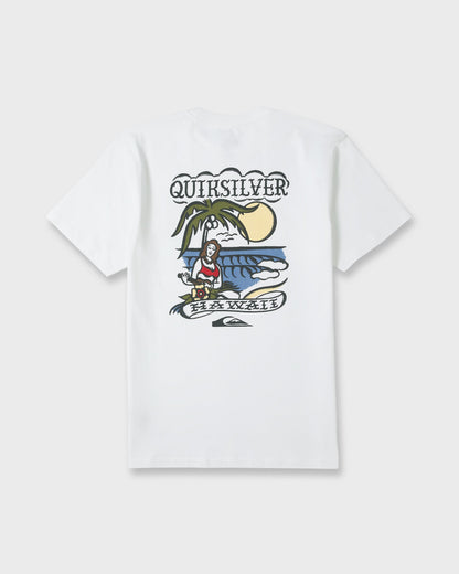 Hawaii Island Peace Short Sleeve Cotton T-Shirt - White