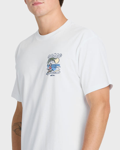 Hawaii Island Peace Short Sleeve Cotton T-Shirt - White