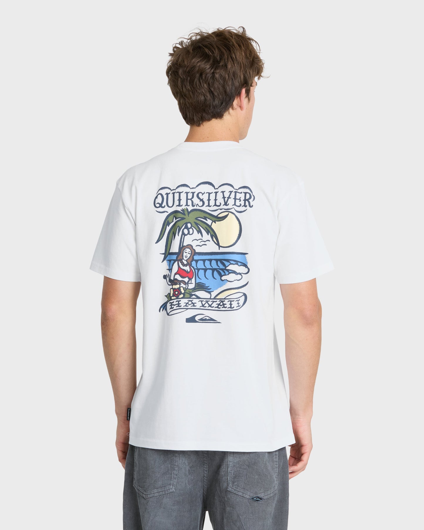 Hawaii Island Peace Short Sleeve Cotton T-Shirt - White