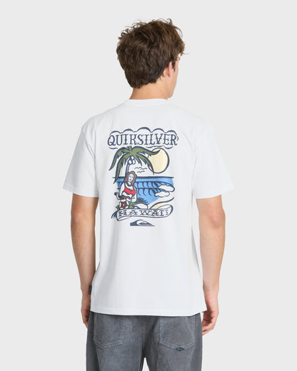 Hawaii Island Peace Short Sleeve Cotton T-Shirt - White