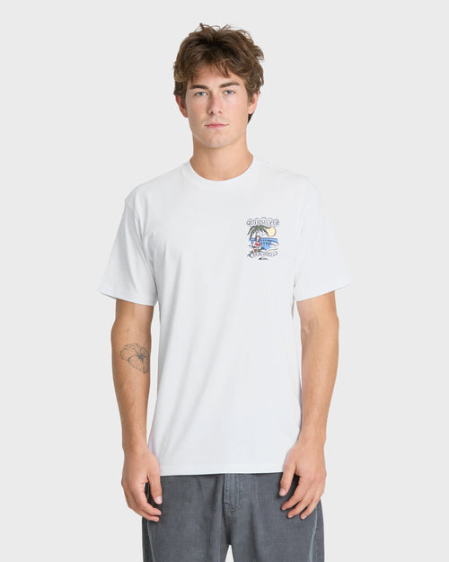 Hawaii Island Peace Short Sleeve Cotton T-Shirt - White