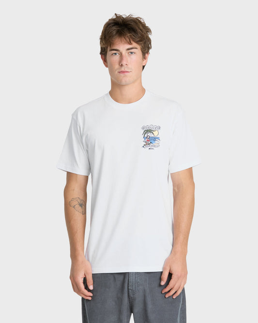 Hawaii Island Peace Short Sleeve Cotton T-Shirt - White