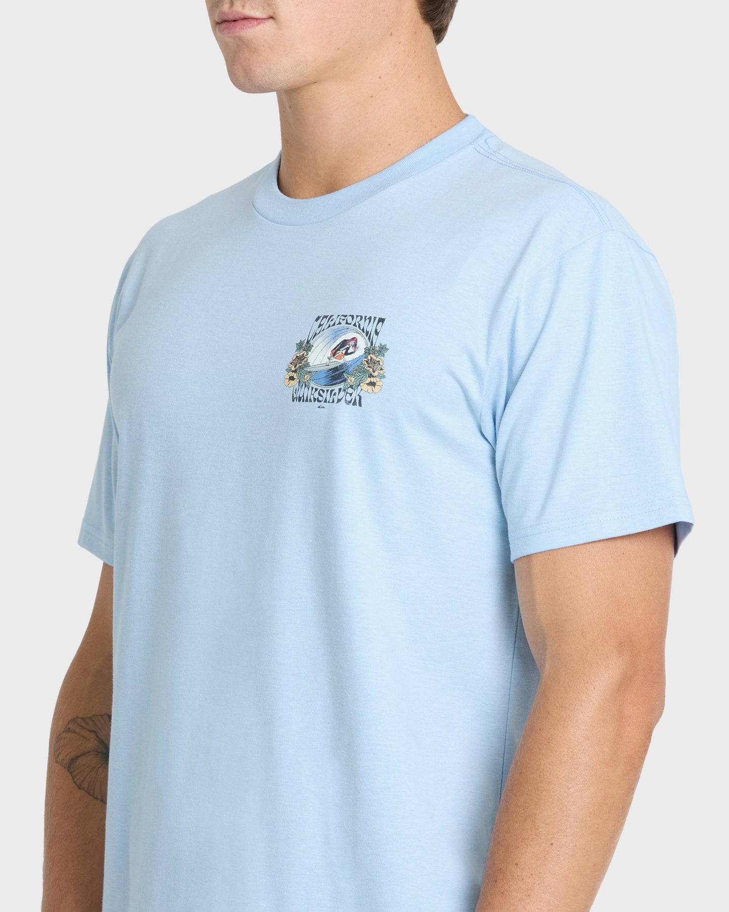 Grateful Cali Classic Short Sleeve Knit T-Shirt - Skyway Heather