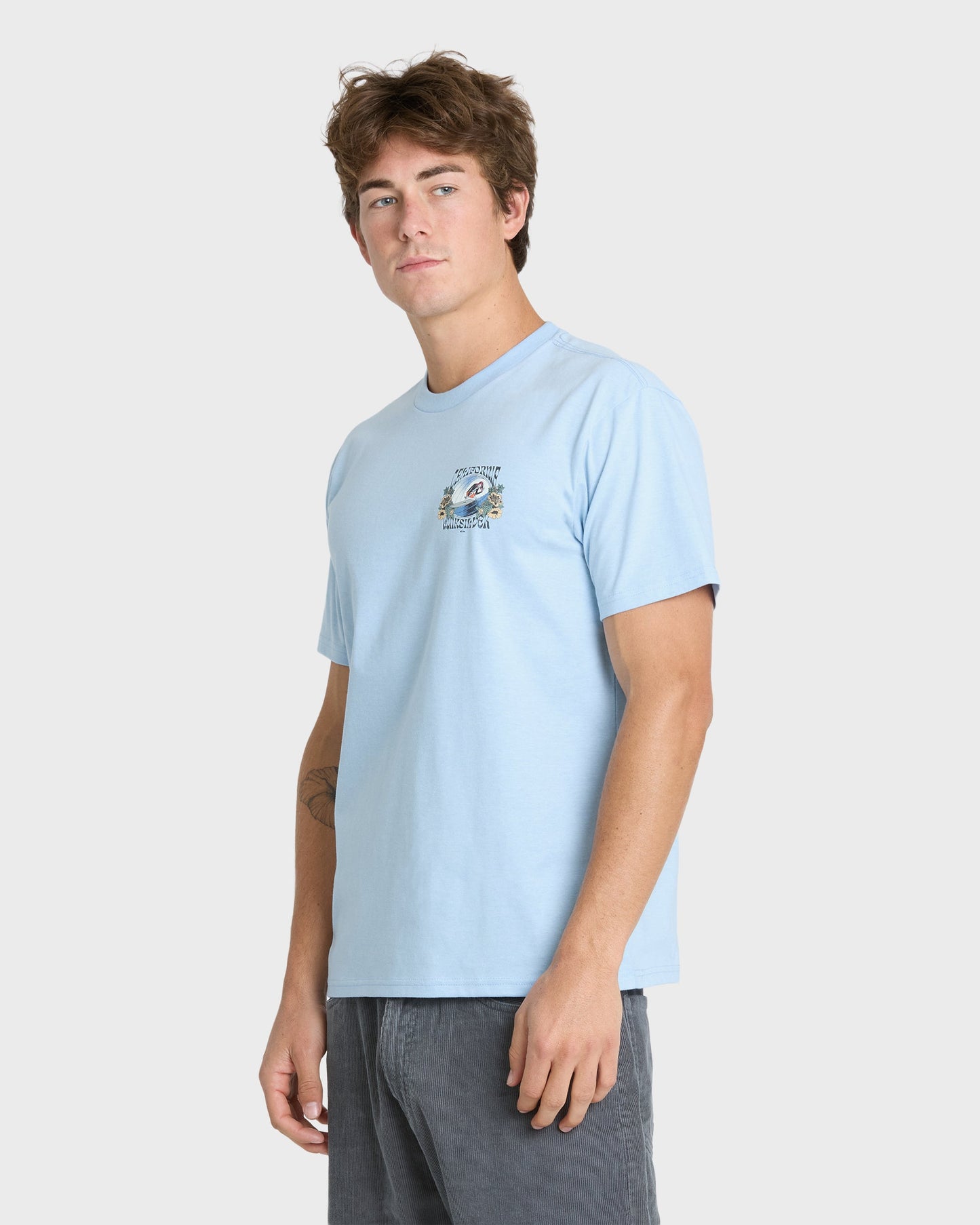 Grateful Cali Classic Short Sleeve Knit T-Shirt - Skyway Heather
