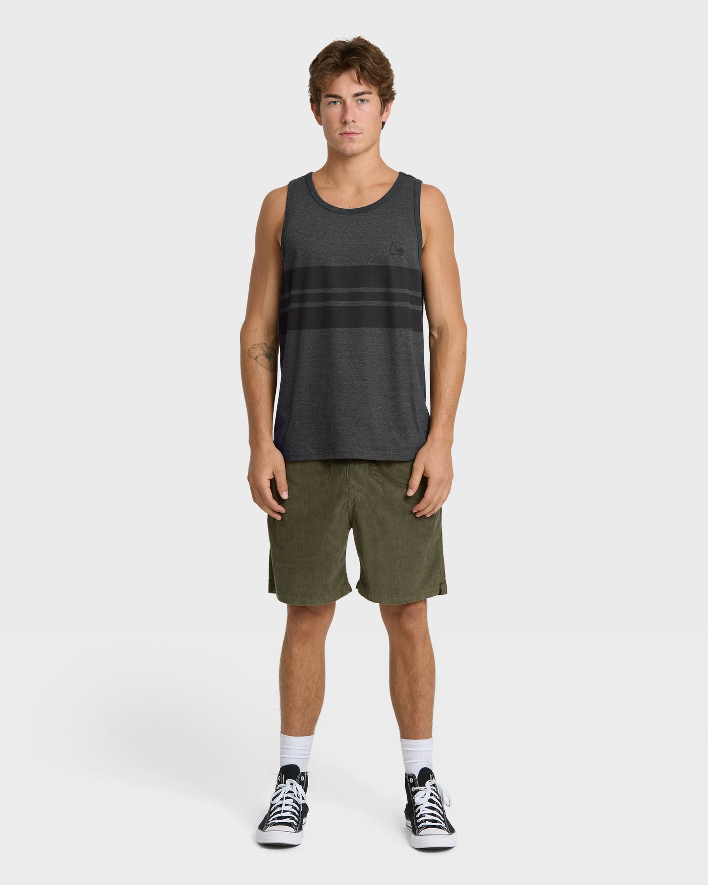 Original Stripe Tank Top - Charcoal Heather