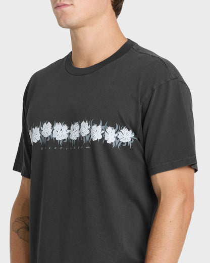 Gorb Band Pigment Dye Short Sleeve Cotton T-Shirt - Phantom