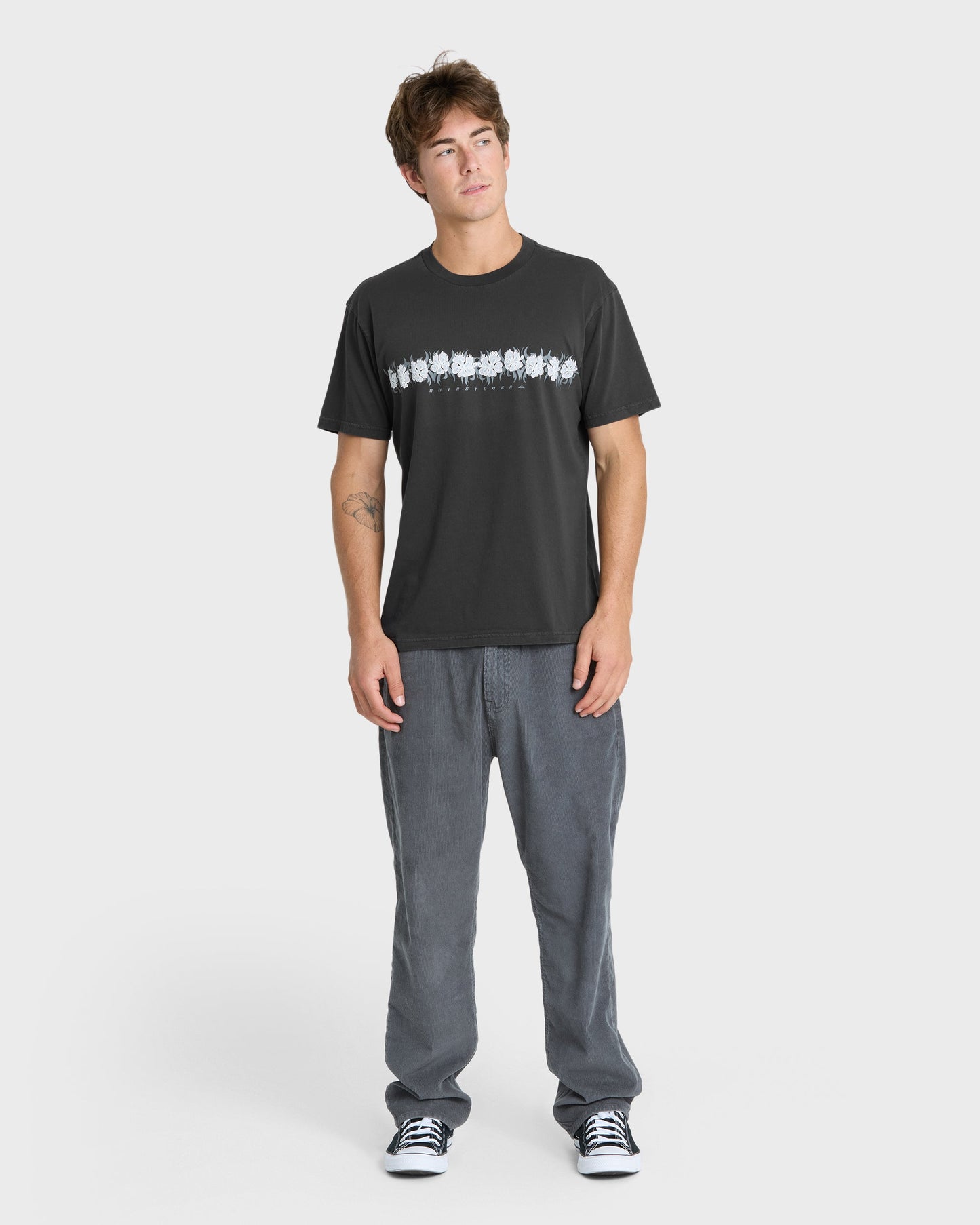 Gorb Band Pigment Dye Short Sleeve Cotton T-Shirt - Phantom