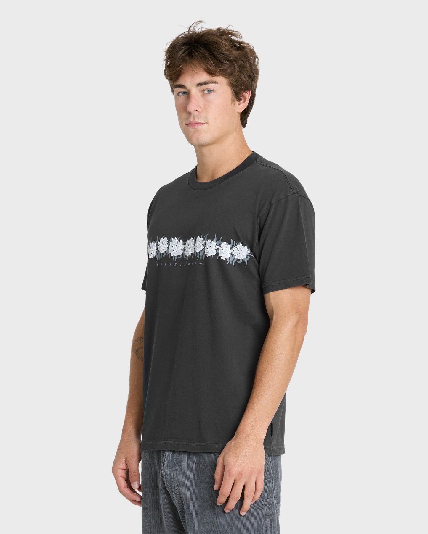 Gorb Band Pigment Dye Short Sleeve Cotton T-Shirt - Phantom