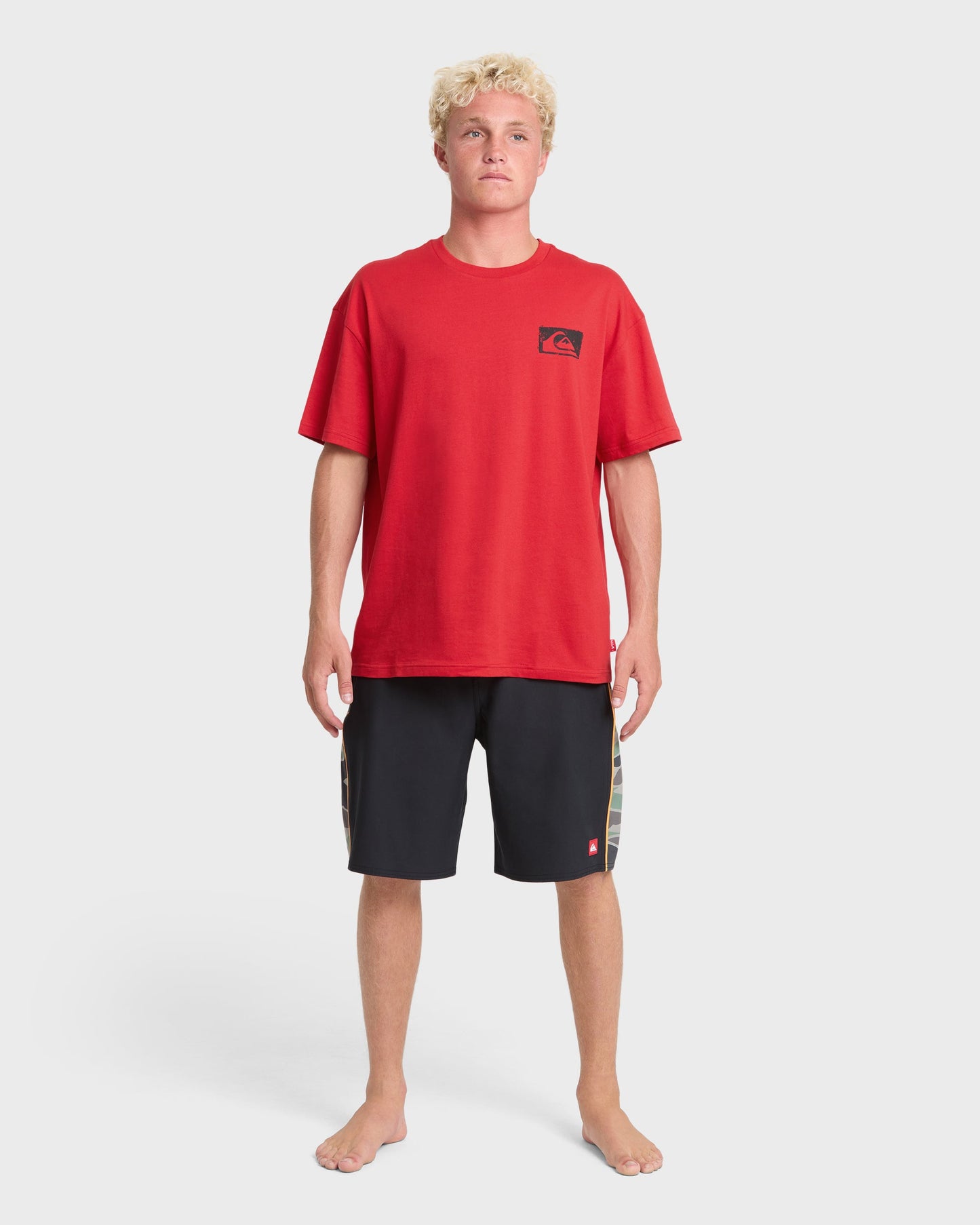 Young Guns Impaired Embellishment Short Sleeve Cotton T-Shirt - Salsa
