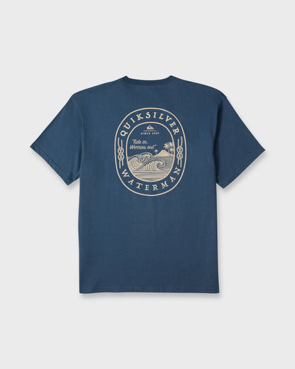 Waterman Worries Out Short Sleeve Cotton T-Shirt - Dark Denim