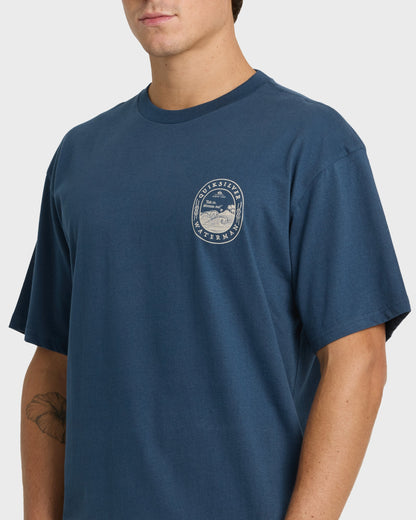 Waterman Worries Out Short Sleeve Cotton T-Shirt - Dark Denim