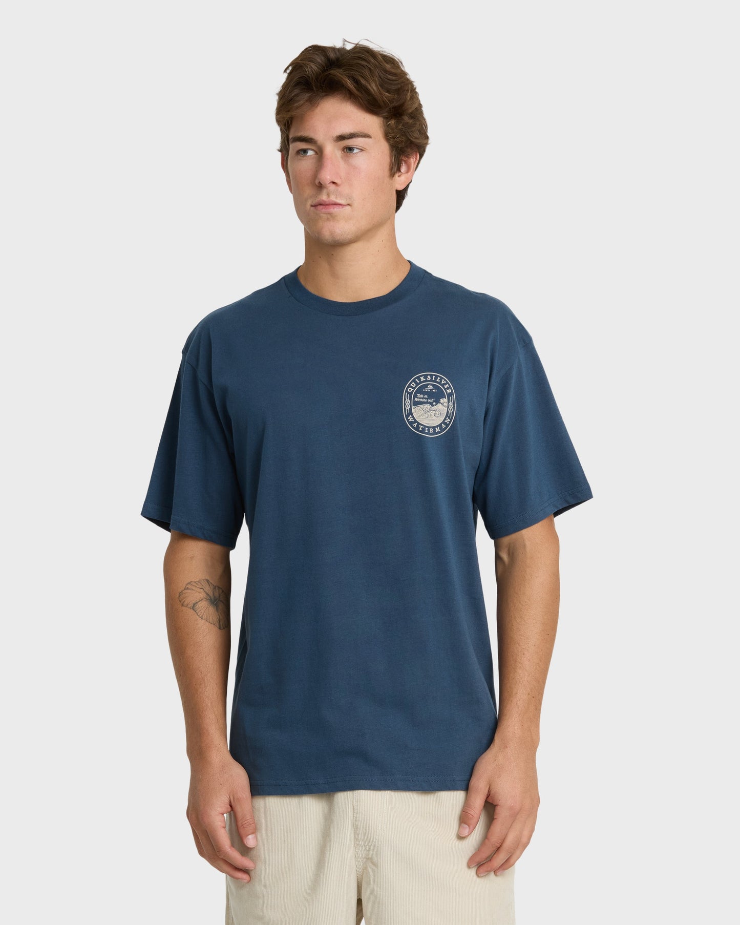 Waterman Worries Out Short Sleeve Cotton T-Shirt - Dark Denim