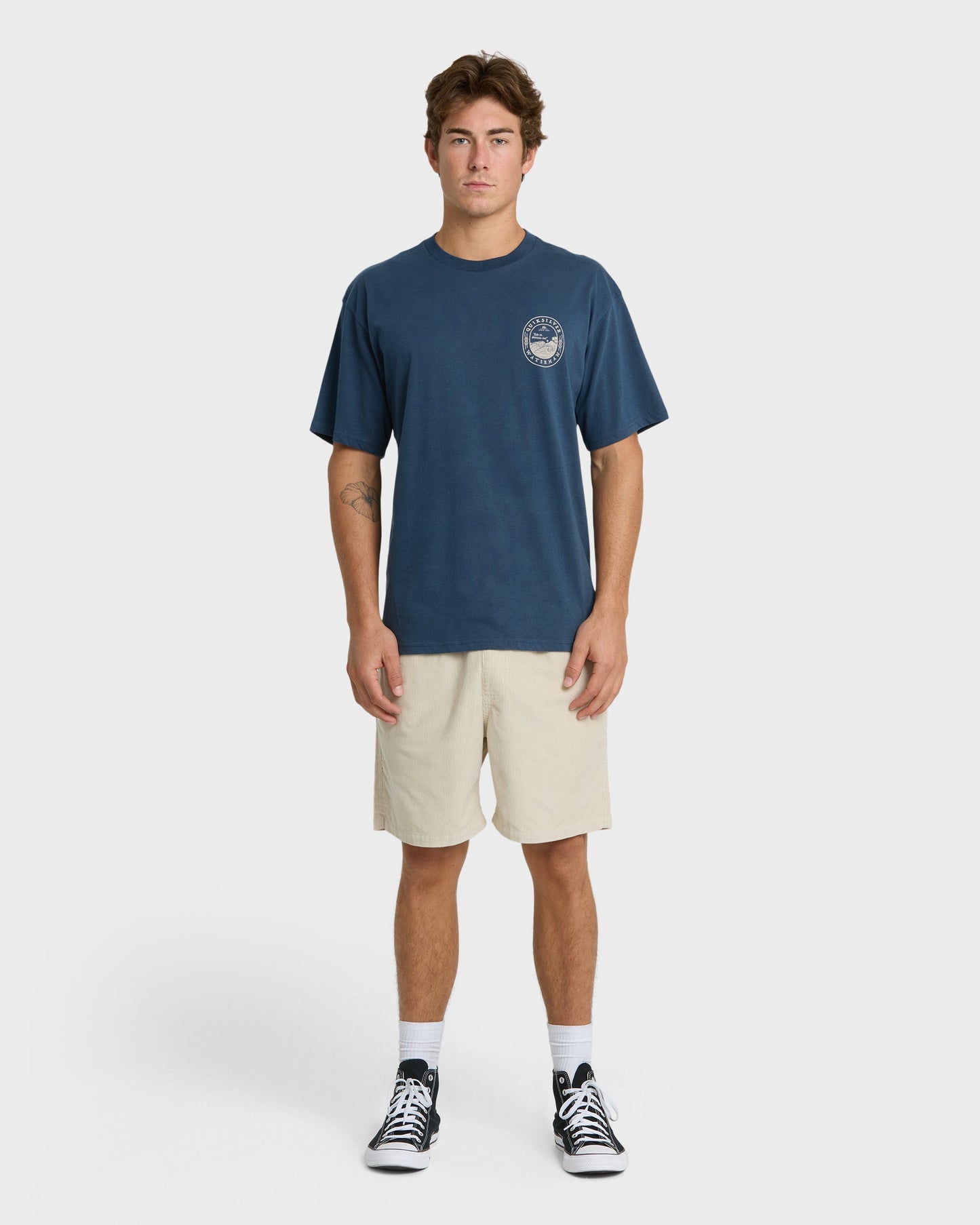 Waterman Worries Out Short Sleeve Cotton T-Shirt - Dark Denim