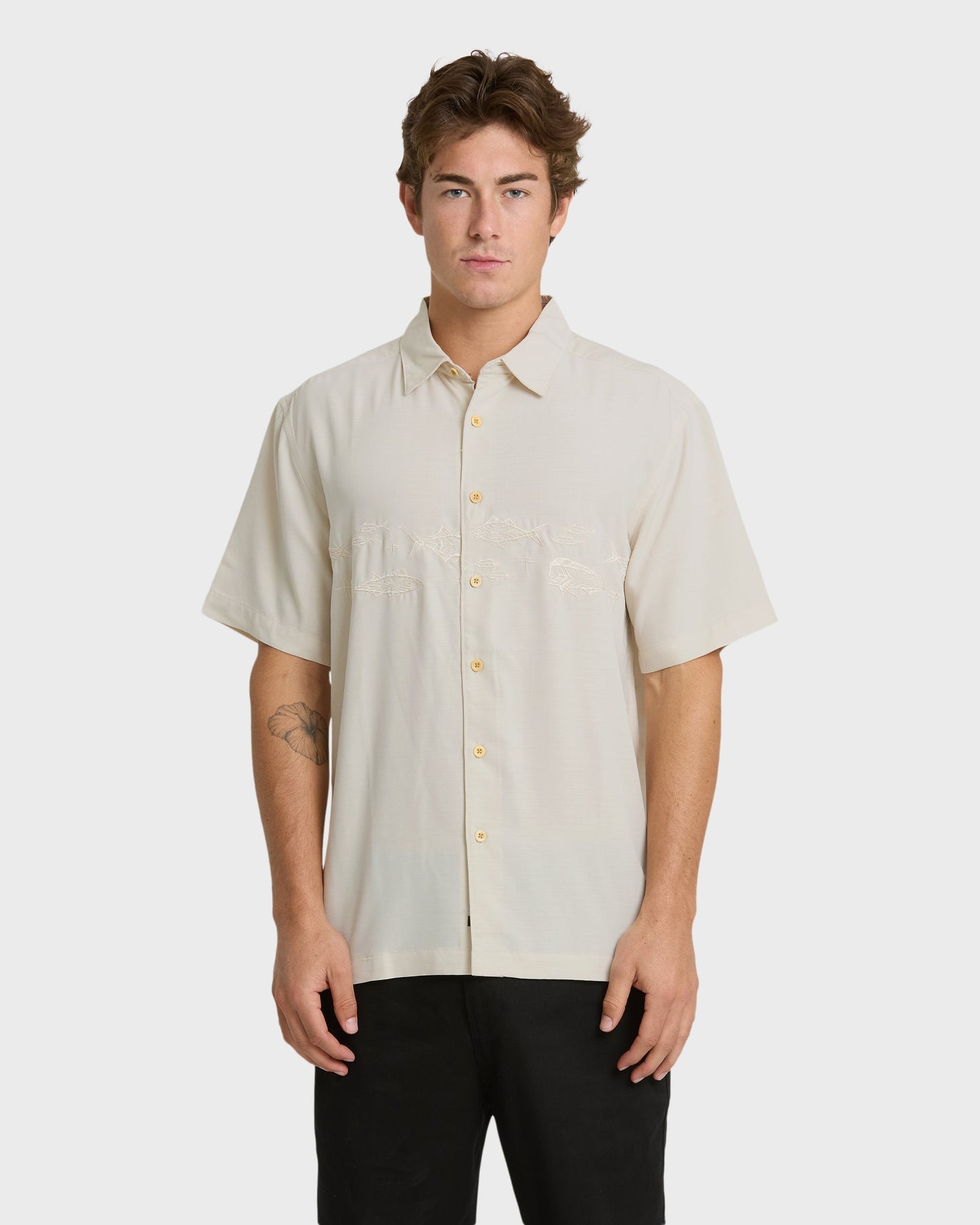 Waterman Offshore Short Sleeve Woven Shirt - Moonbeam