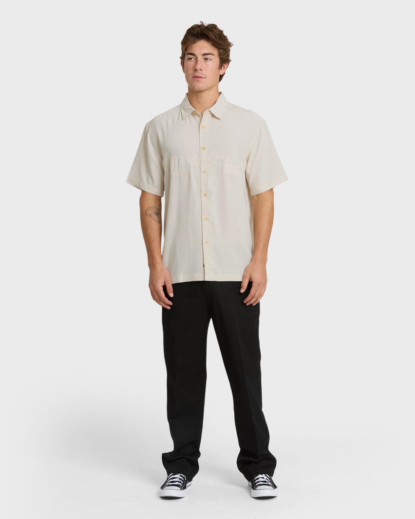 Waterman Offshore Short Sleeve Woven Shirt - Moonbeam