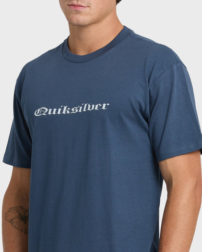 Chrome English Short Sleeve Knit T-Shirt - Dark Denim