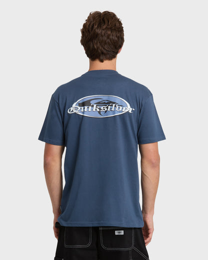 Chrome English Short Sleeve Knit T-Shirt - Dark Denim