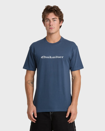 Chrome English Short Sleeve Knit T-Shirt - Dark Denim