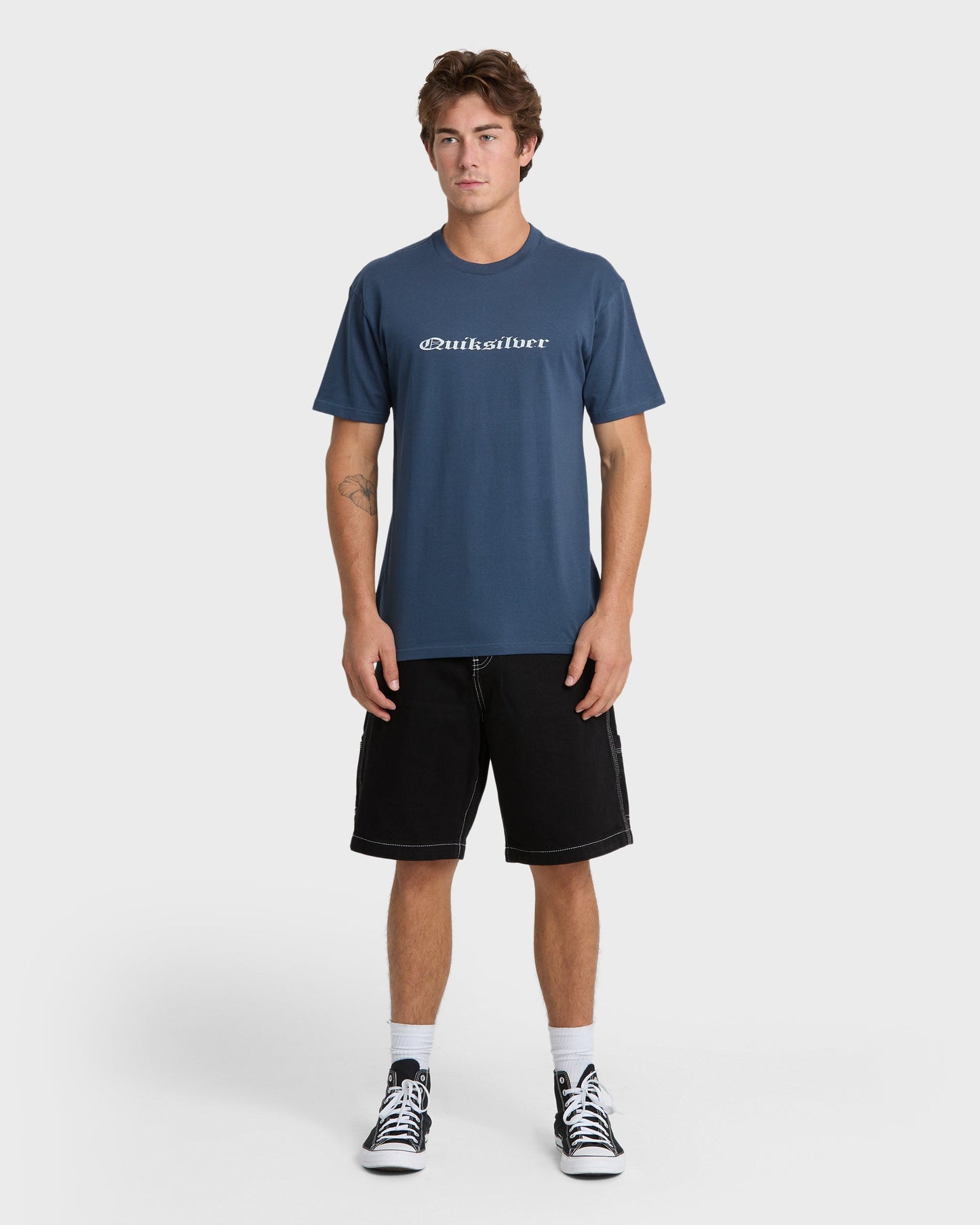 Chrome English Short Sleeve Knit T-Shirt - Dark Denim