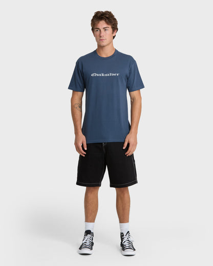 Chrome English Short Sleeve Knit T-Shirt - Dark Denim
