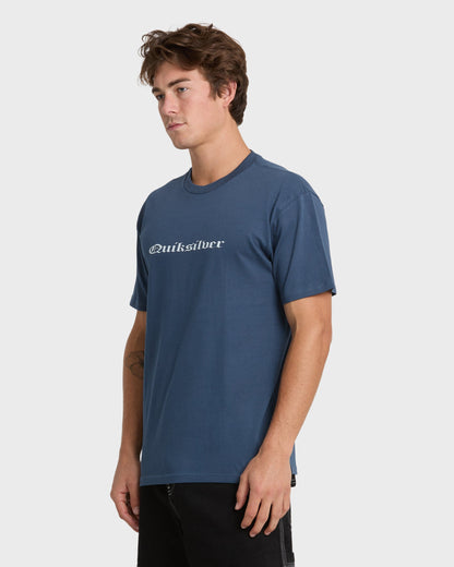 Chrome English Short Sleeve Knit T-Shirt - Dark Denim