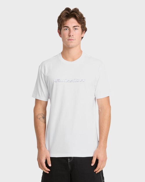 Chrome English Short Sleeve Knit T-Shirt - White