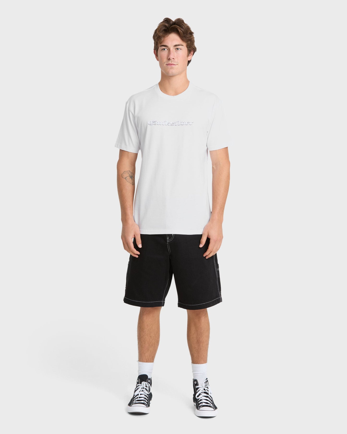 Chrome English Short Sleeve Knit T-Shirt - White