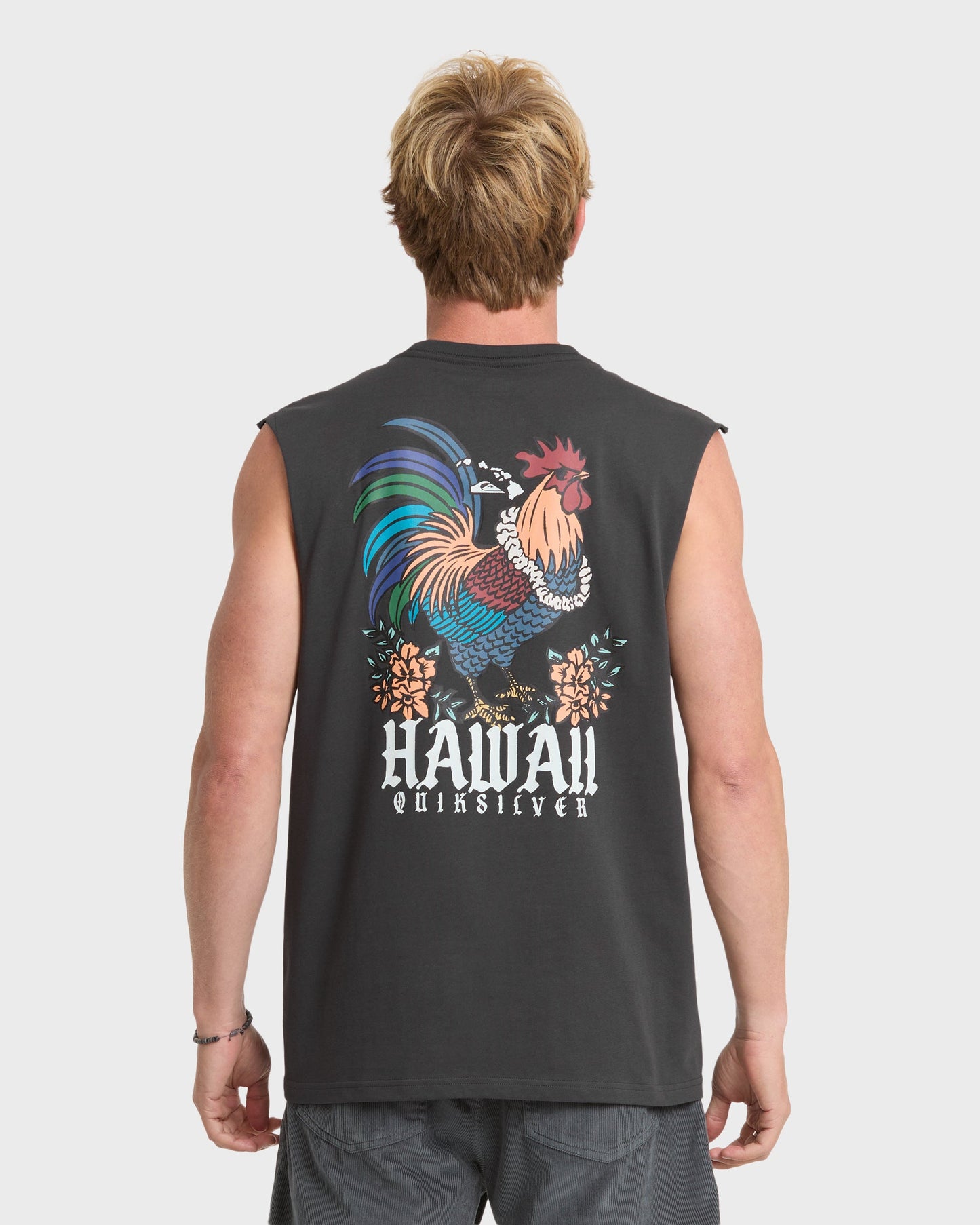 Hawaii Da Rooster Sleeveless Knit T-Shirt - Phantom