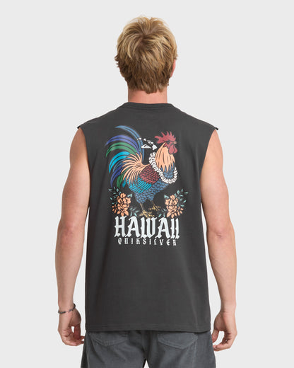 Hawaii Da Rooster Sleeveless Knit T-Shirt - Phantom