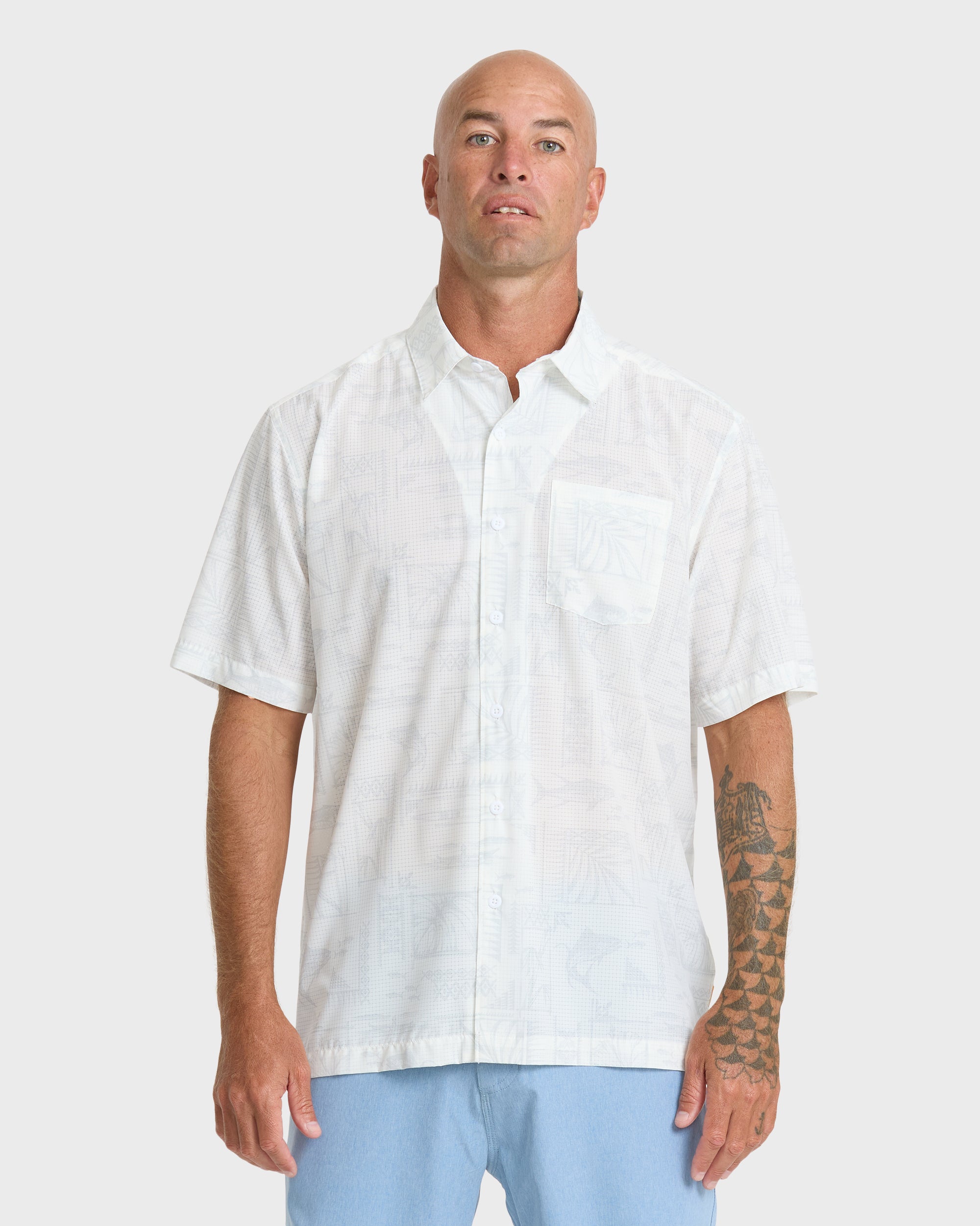Waterman Paradise Bay Short Sleeve Woven Shirt - White