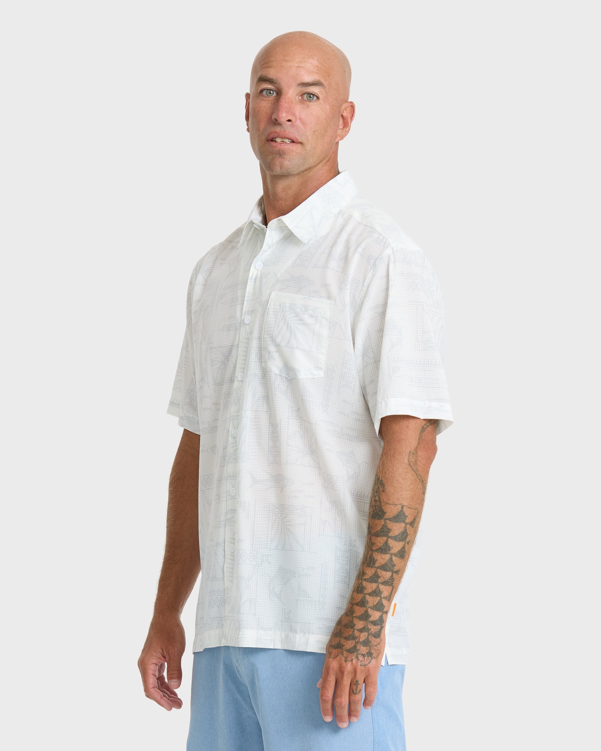 Waterman Paradise Bay Short Sleeve Woven Shirt - White