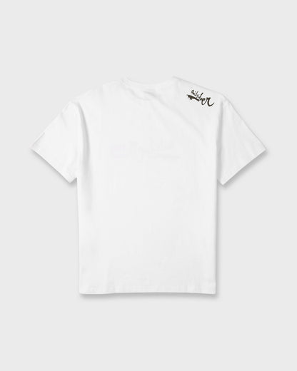 Young Guns Script Sticker Slap Short Sleeve Knit T-Shirt - White